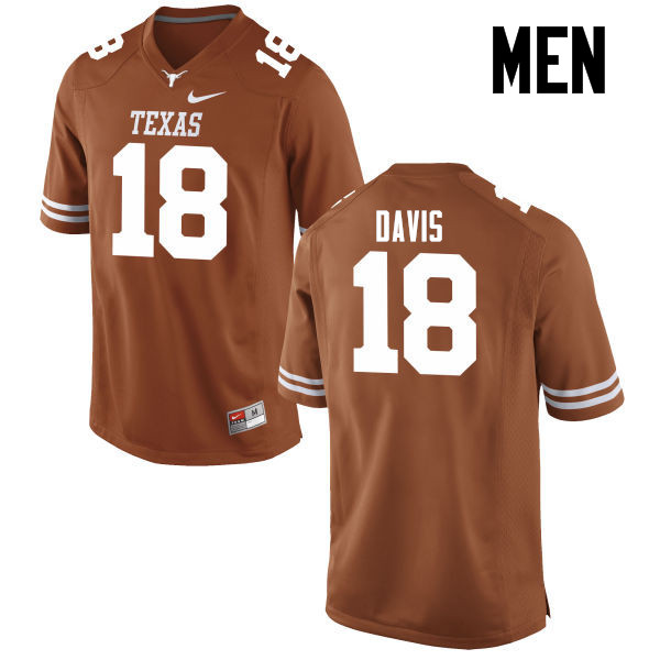 Men #18 Davante Davis Texas Longhorns College Football Jerseys-Tex Orange